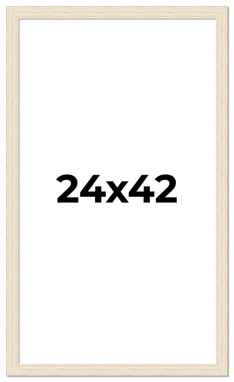 24x42 Wide Barnwood Picture Frame with UV-Resistant Acrylic & Acid Free Backing, Available in 6 Paint Finishes - Grey, Brown, White, and Black